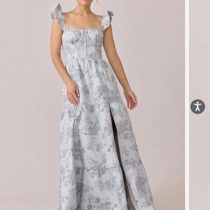 Revelry Light Blue Violet Jacquard Dress